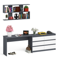 Прямые компьютерные столы, Мори стол письменный 1200.1 с полкой 1200 и широким комодом