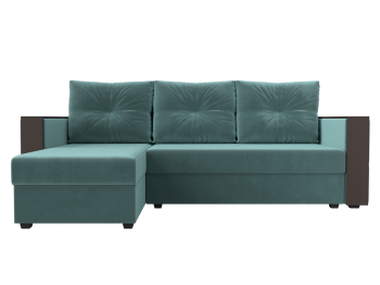 Угловой диван Валенсия Лайт левый угол, велюр