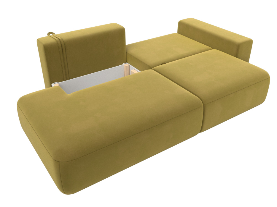 Диваны еврокнижки, Диван прямой Лига-036 Модерн подлокотник справа, микровельвет