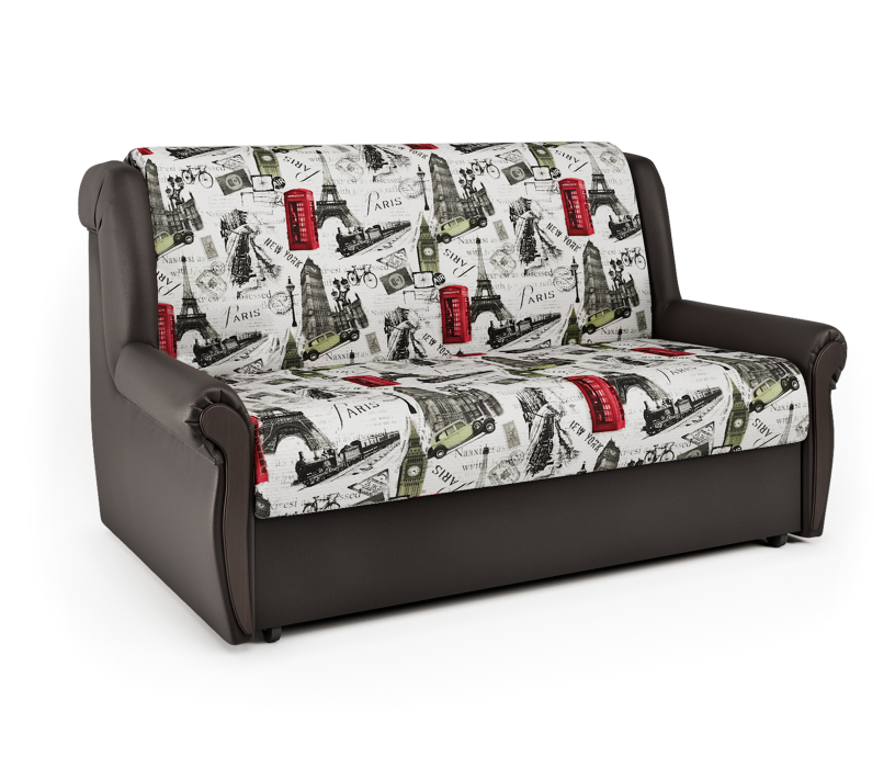 Диваны с ящиком для белья, Диван-кровать Аккорд М 120, велюр/экокожа