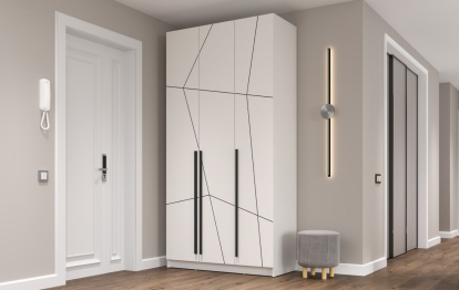 Шкаф для одежды 67.12 Брандо (3-х дв.) МДФ Геометрия