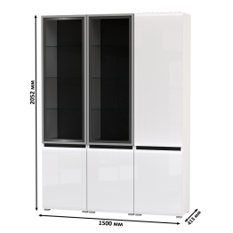 Шкаф с двумя дверками Сидней и два шкаф-витрины