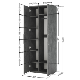 Шкаф комбинированный Мелодия МК-22 80х60