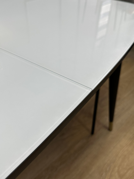 Обеденные столы, Стол Kenner K1200 раздвижной, стекло белое глянец