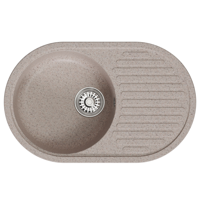 Кухонные мойки, Мойка ML-GM16 овальная с крылом, 730*460*180мм NEW*