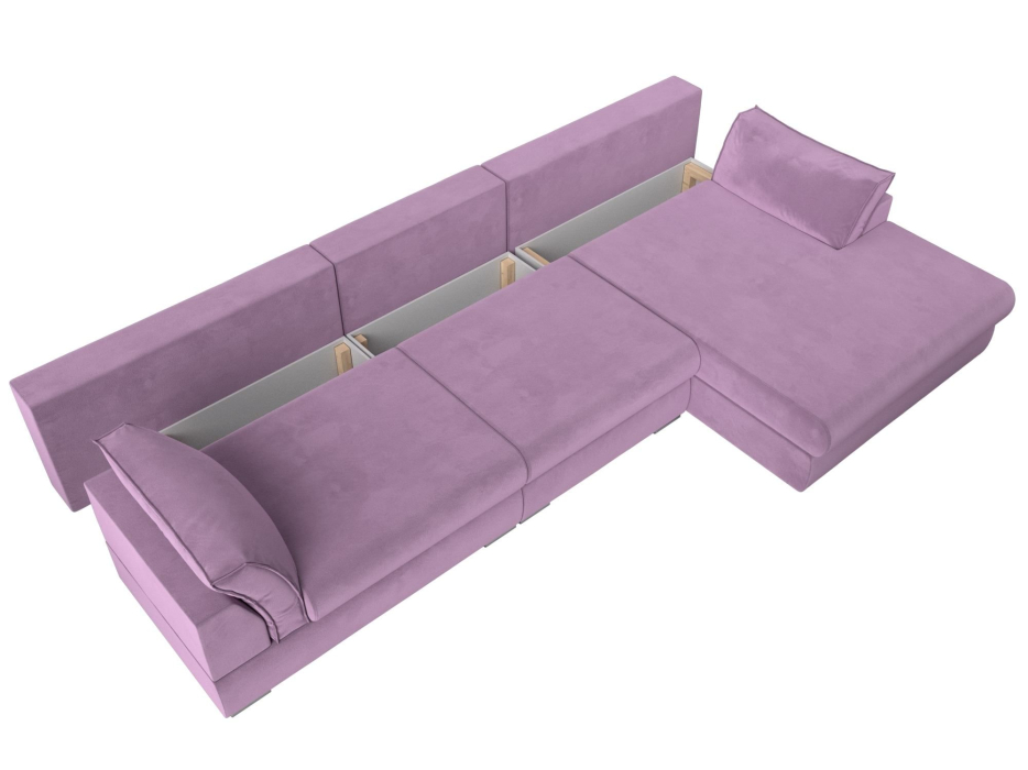 Диваны угловые в гостиную, Угловой диван Пекин Long угол правый, НПБ, микровельвет