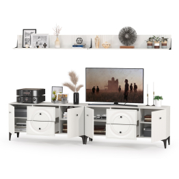 Две тумбы под ТВ с двумя полками Валенсия № 52