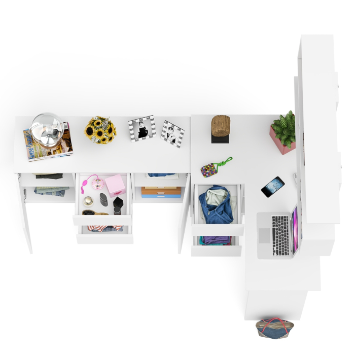 Домашние кабинеты, Угловой компьютерный стол Мори МС-16 левый с верхней полкой и тумбой-комодом 1200-3