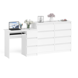 Комод Мори МК1200 8-мь ящиков со столом компьютерным МС-6 правым