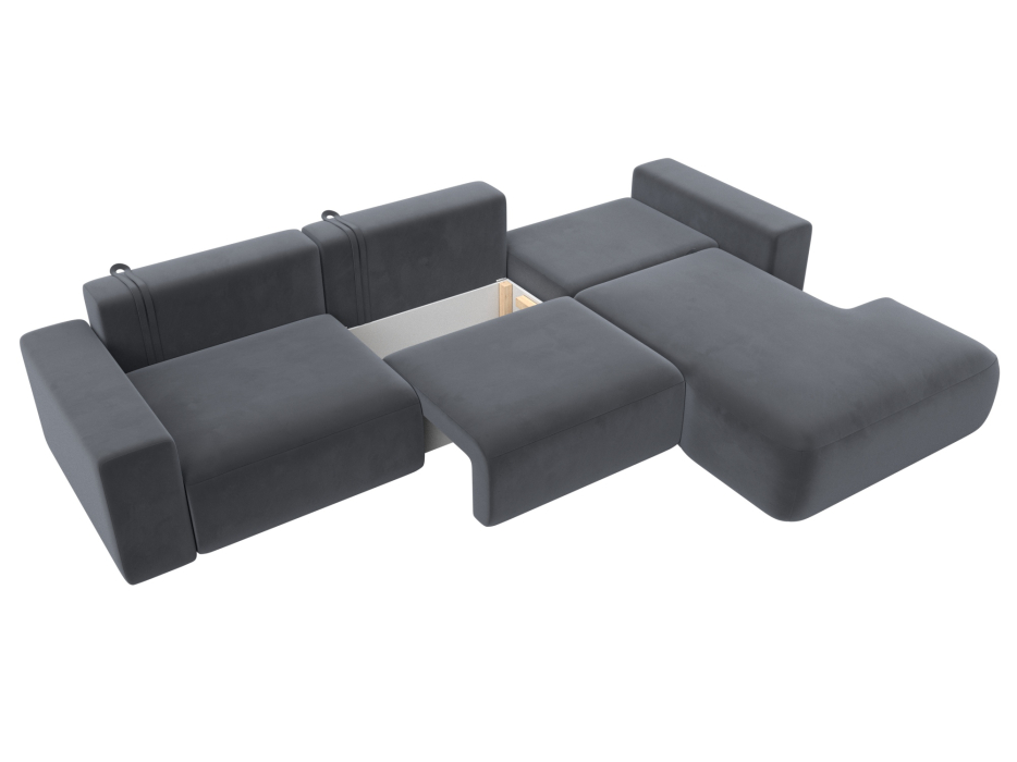 Диваны угловые в гостиную, Диван угловой Лига-036 Классик Лонг правый угол, велюр