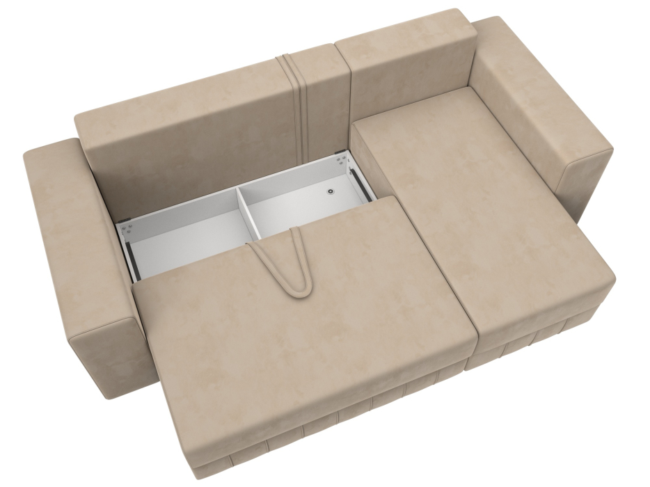 Диваны угловые в гостиную, Диван угловой Лига-076 угол универсальный, велюр SEVEN