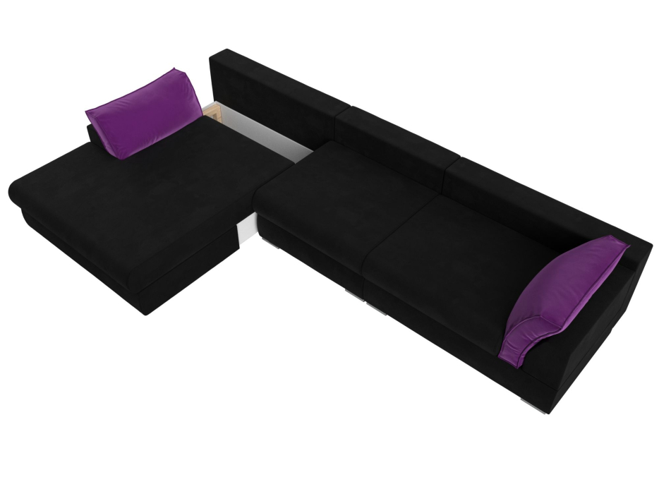 Диваны угловые в гостиную, Угловой диван Пекин Long угол левый, НПБ, микровельвет