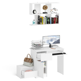 Стол компьютерный Мори МС-1 левый с тумбой и полкой 900