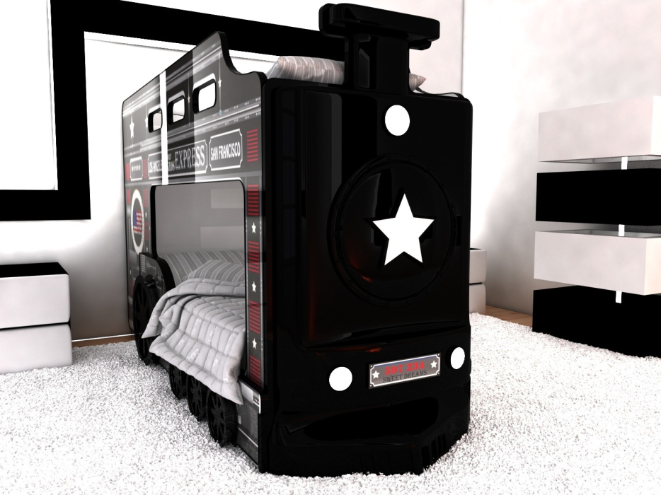 Кровати двухъярусные, Кровать Паровоз 2-х ярусная 