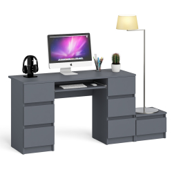 Компьютерный двухтумбовый стол Мори с дополнительной тумбой