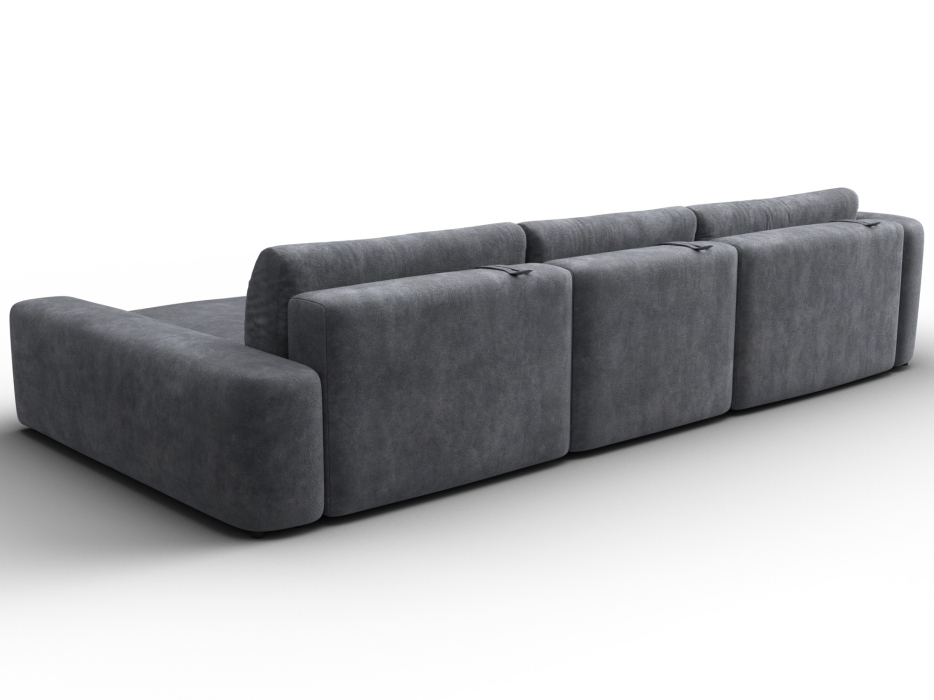 Диваны угловые в гостиную, Диван угловой Лига-066 НПБ Лонг угол правый, велюр BRUT