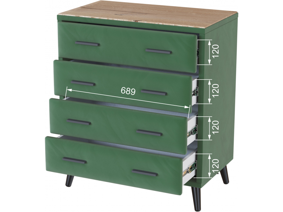 Комоды, Комод интерьерный Пай, Дуб канадский мдф