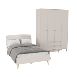Набор мебели Афина из кровати 1200 и шкафа 4-х дверного для одежды
