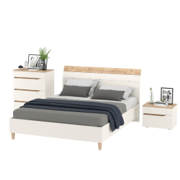 Мебель для спальни Муссон: кровать 1600, основание, тумбочка и комод 4-ре ящика