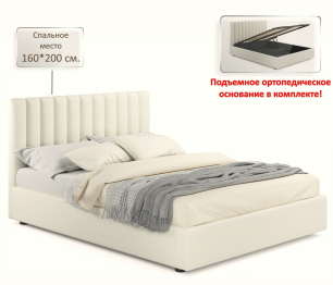Мягкая кровать Olivia 1600 с подъемным механизмом и матрасом ГОСТ