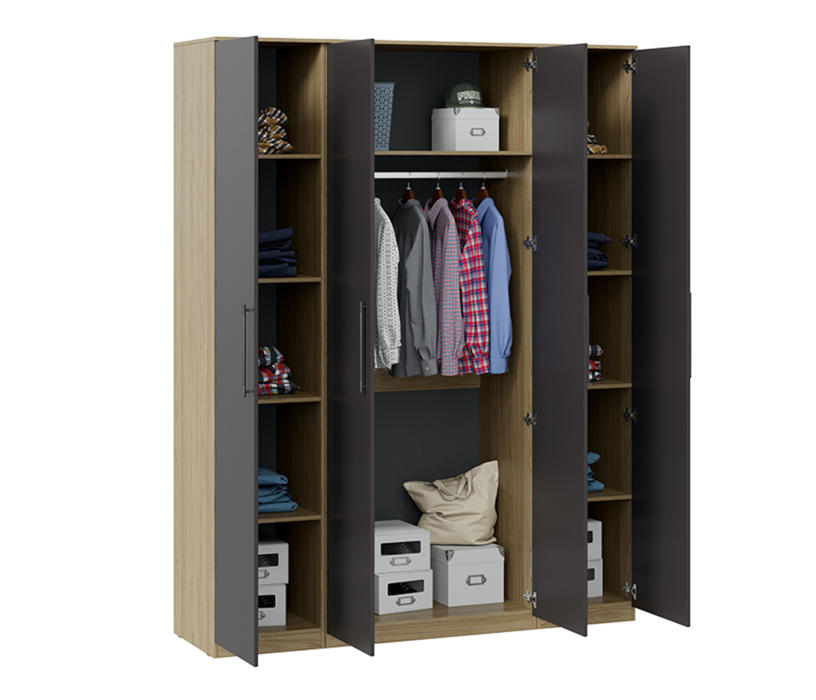 Шкафы распашные, Агата шкаф комбинированный с 4-мя дверями