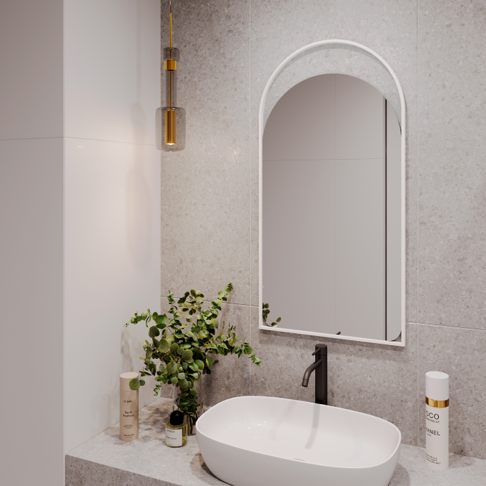 Зеркала в спальню, Дизайнерское настенное зеркало GENGLASS Arkelo в металлической раме