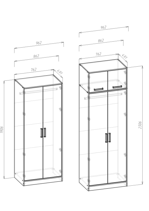 Шкафы распашные, Шкаф распашной Лена, сонома, белый