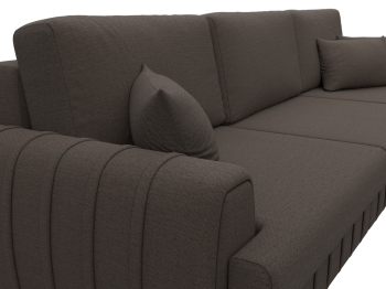 Диван угловой Лига-057 НПБ Лонг угол правый, рогожка Амур