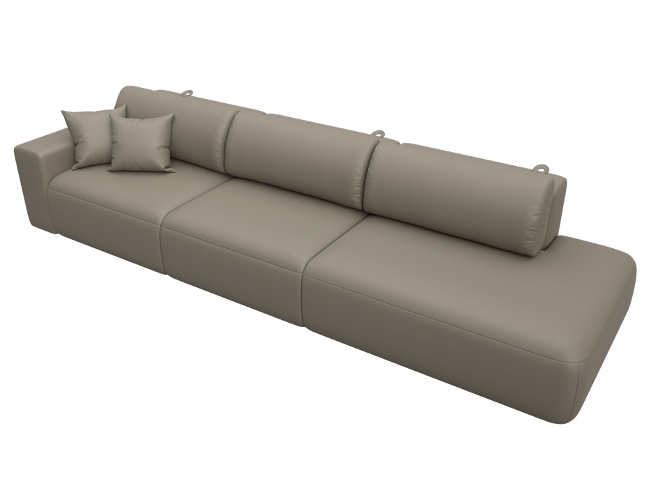 Диваны еврокнижки, Диван прямой Лига-036 НПБ Модерн Лонг подлокотник слева, экокожа GRIFON