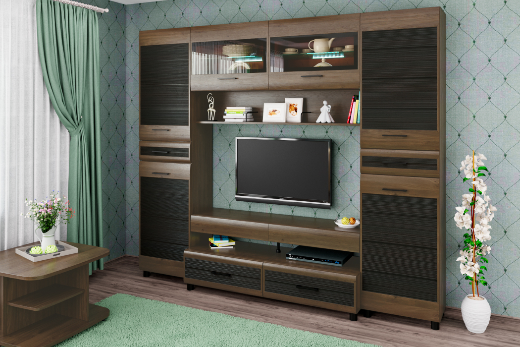 Стенки для гостиной, Модульная гостиная Камелия композиция 10