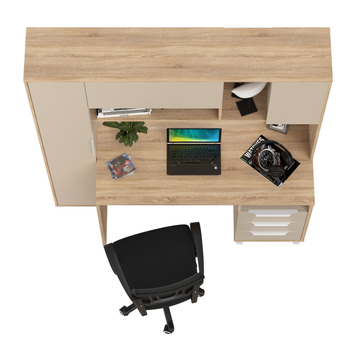 Прямые компьютерные столы, Домашний офис Mobi Комфорт 12.95N с компьютерным креслом 103 чёрного цвета