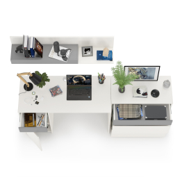 Стол компьютерный с верхней полкой и комодом Торонто