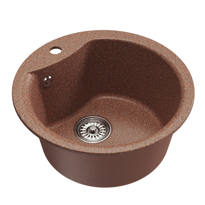 Кухонные мойки, Мойкa ML-GM12 круглая, 480мм (глуб. чаши 210) NEW*