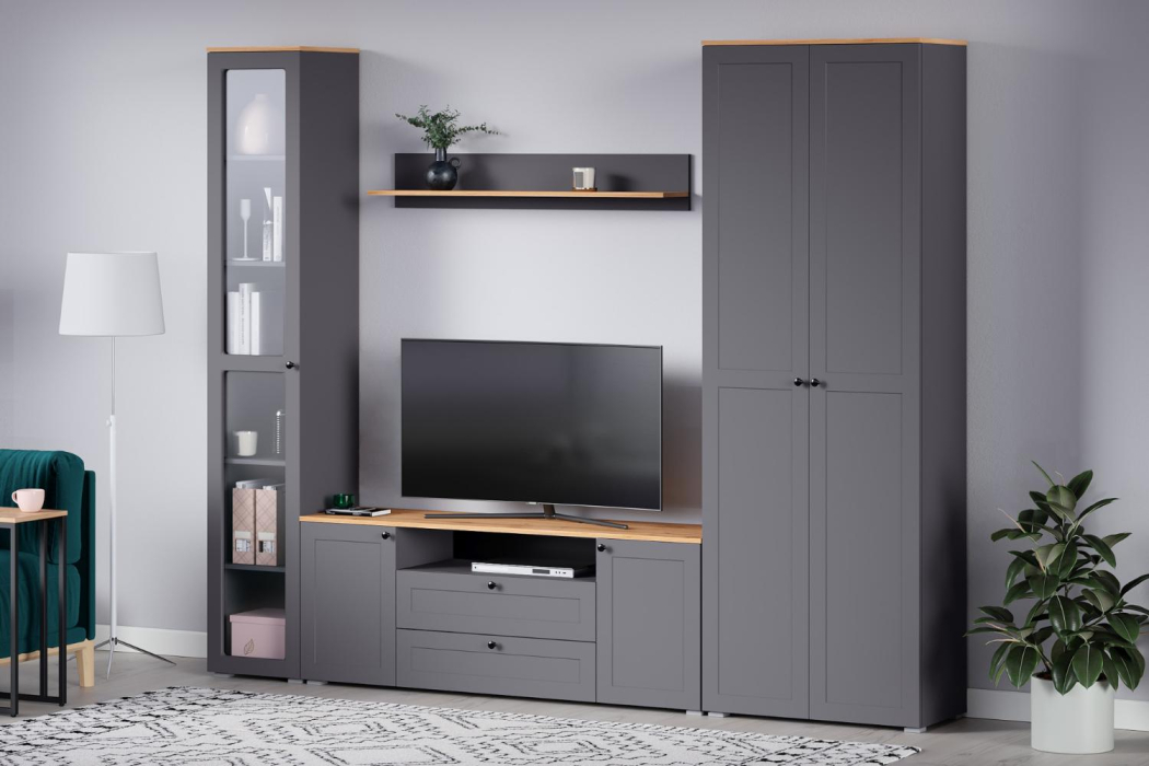 Шкафы распашные, Шкаф 16.307 Остин Серый Графит