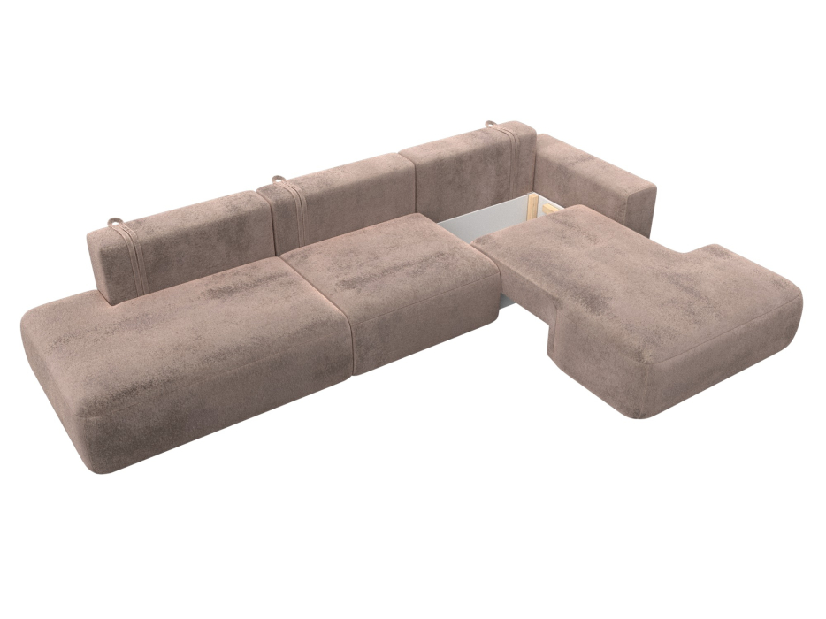 Диваны угловые в гостиную, Диван угловой Лига-036 НПБ Модерн Лонг правый угол, велюр TOWER