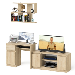 Стол однотумбовый компьютерный Мори МС-1 левый с полкой на 900 и тумбой на 1200