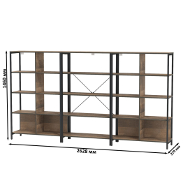 Два стеллажа Трувор 13.151.02 и один открытый стеллаж с полками