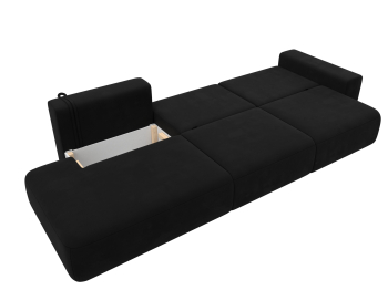 Диван прямой Лига-036 Модерн Лонг подлокотник справа, микровельвет