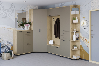 Модульная прихожая Грейс композиция 1  Гикори Джексон Светлый