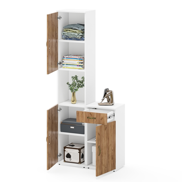 Домашние кабинеты, Тумба с выдвижным ящиком и дверкой и пенал с нишей Лидер-8.