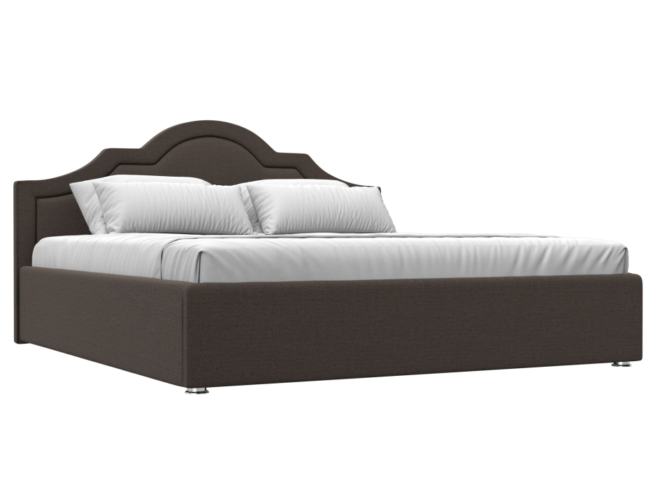 Мягкая кровать, Кровать интерьерная Афина 180, рогожка Амур