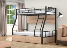 Для подростков, Двухъярусная кровать Раута ящики полка дуб молочный