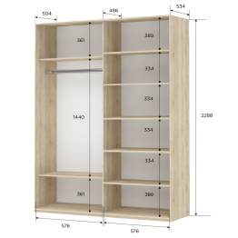 Шкаф-купе Прайм 2-х дверный ДСП/Стекло фисташка/Доводчики 120х57х230