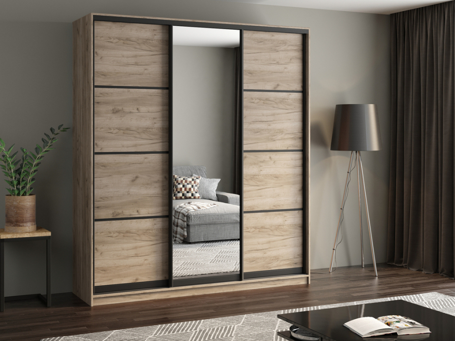 Шкафы-купе, Шкаф купе 3-х дверный АЙСБЕРГ ЛОФТ 220 +зеркало
