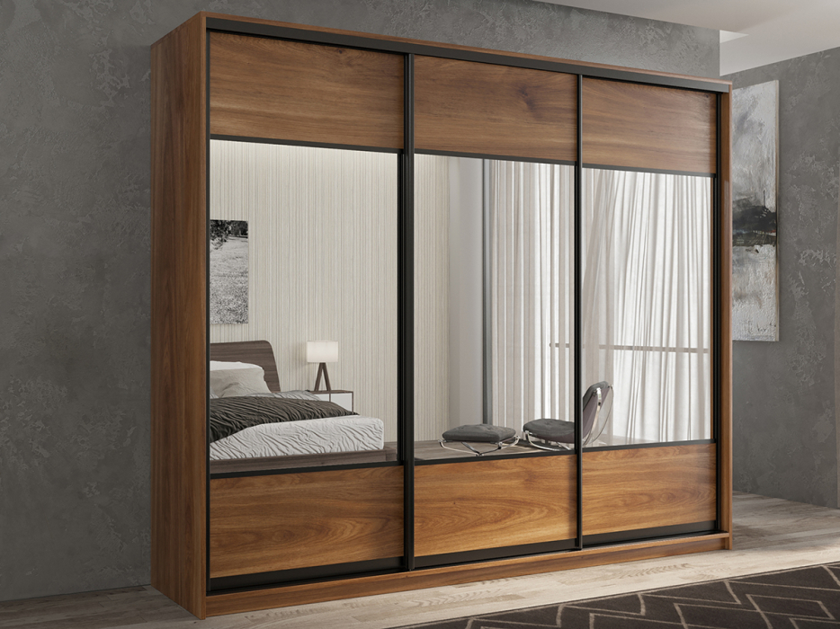 Шкафы-купе 3-х дверные, Шкаф-купе 3х дверный Кааппи 6 210х60