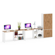 Домашние кабинеты, Шкаф для хранения Лидер-8 и два стола с нишей