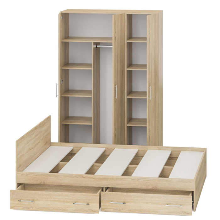 Спальные гарнитуры, Спальный гарнитур № 1 Стандарт с кроватью 1600 с ящиками