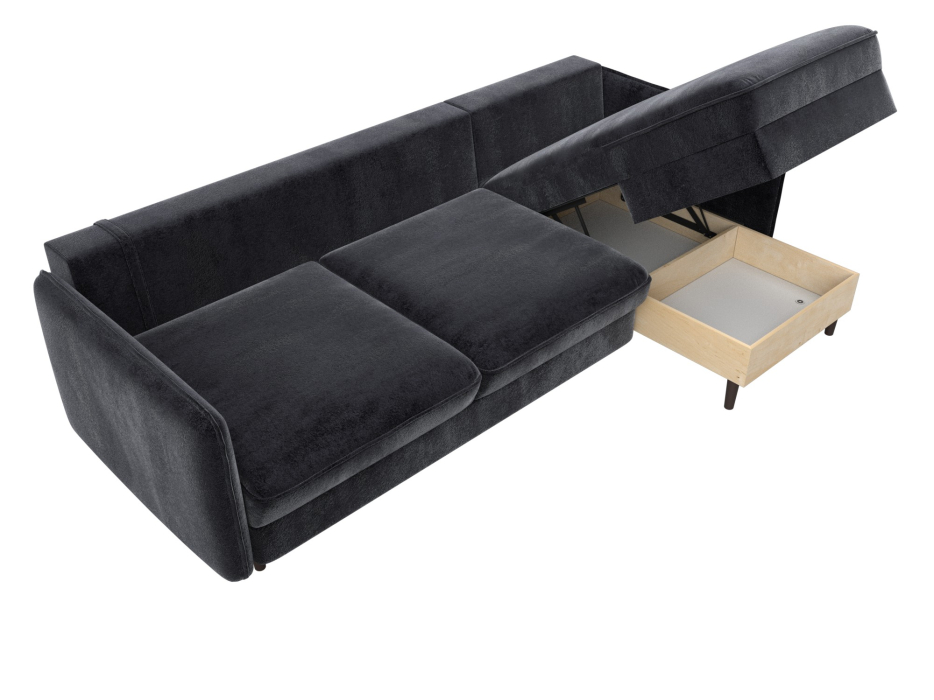 Диваны угловые в гостиную, Диван угловой Лига-064 НПБ угол универсальный, велюр TOWER