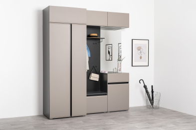 Шкаф антресольный Сидней 16.314.03, антрацит, веллюто капучино