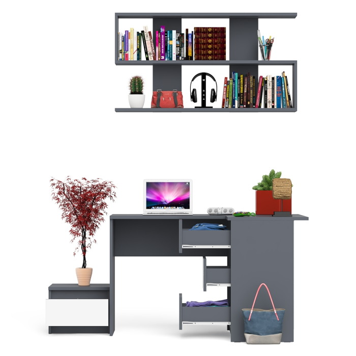 Угловые, Стол угловой компьютерный МС-16 Мори правый с полкой верхней на 1200 и тумбой ТМП400